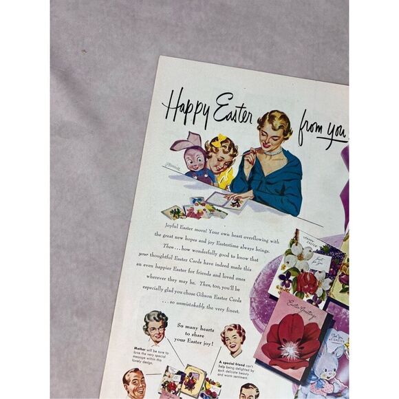 Vintage 1951 Advertising Print of Gibson Easter Cards Ad Mod MCM Ephemera - Picture 6 of 6